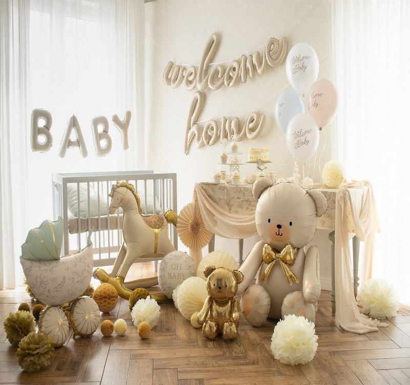 Balon foliowy Miś 75x84cm kremowy FB285-079 PartyDeco